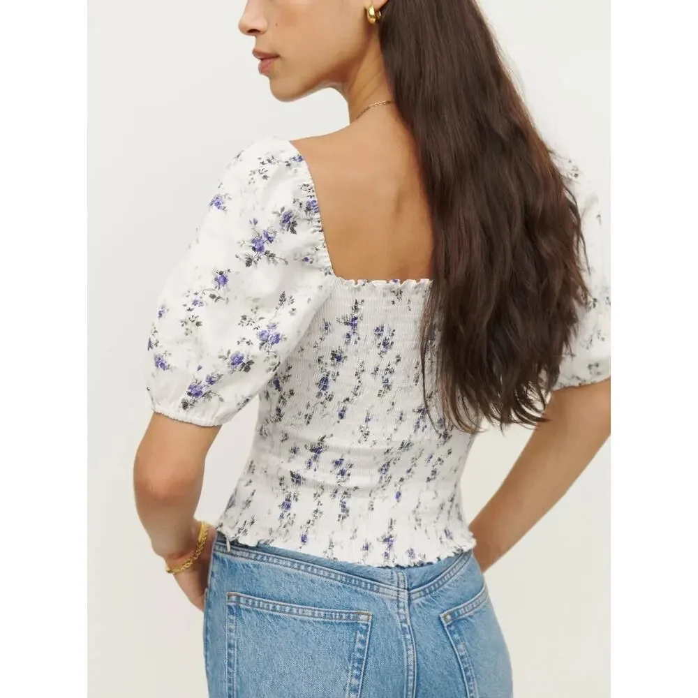 SZ 4 Reformation Simmie Linen Top Truly NWT